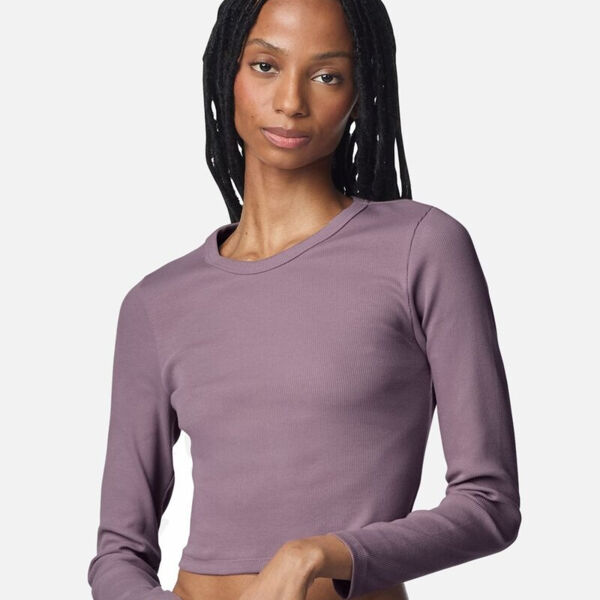 Women's Baby Rib Long Sleeve Cropped Tee Thumbnail