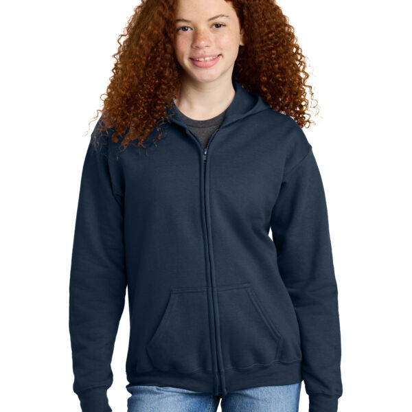 Youth Heavy Blend Full Zip Hooded Sweatshirt Thumbnail