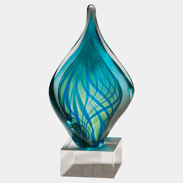 8 3/4" and Twist Art Glass on Glass Base-No Plate Thumbnail