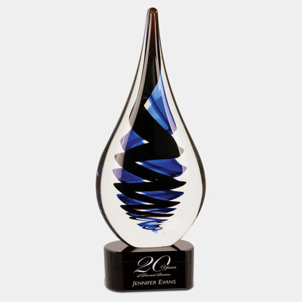 11 1/4" Twist Raindrop Art Glass Thumbnail