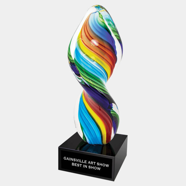 10 1/2" Rainbow Twist Art Glass Thumbnail