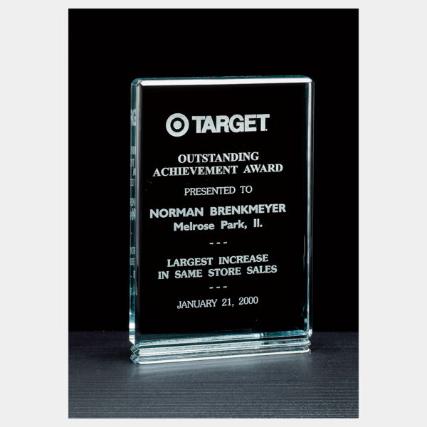 6" x 8 1/2" Classic Series Jade Acrylic Free Standing Award Thumbnail