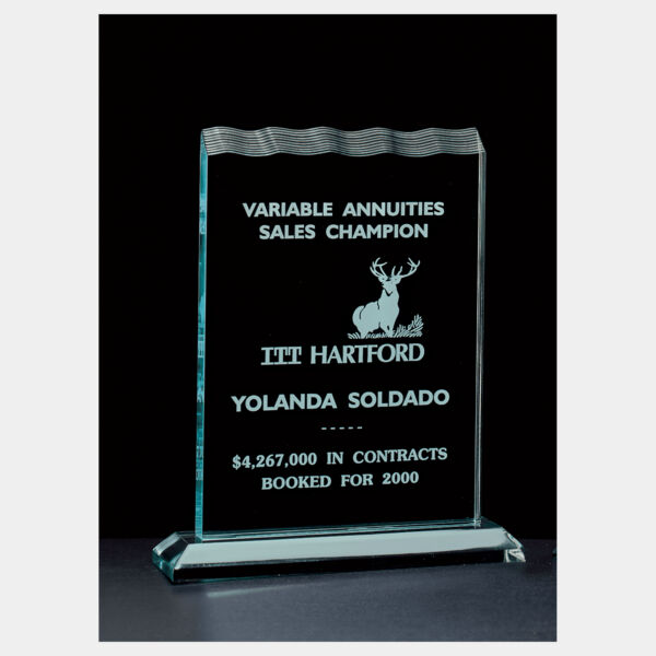 8 1/2" x 11 1/4" Tidal Series Jade Acrylic Award Thumbnail