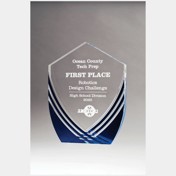 5 3/4" x 7 1/2" Shield Series Acrylic with Polished Score Lines and Metallic Accent Thumbnail