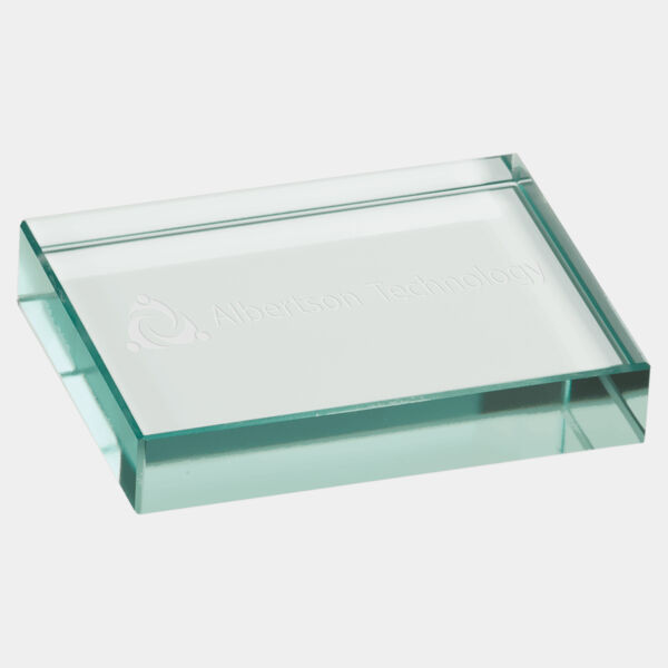 4" x 3" Jade Glass Paperweight Thumbnail