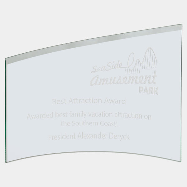 10" x 6 7/8" x 1/4" Jade Slanted Glass Crescent Thumbnail