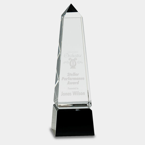 8" Obelisk Crystal on Pedestal Base Thumbnail