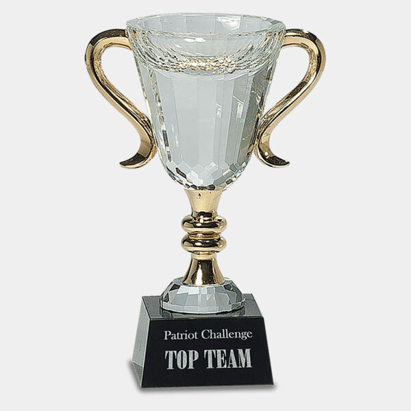 7 1/4" Crystal Cup with Handles and Stem Thumbnail