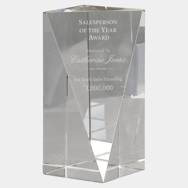 6" Crystal Triangle Front Pillar Thumbnail