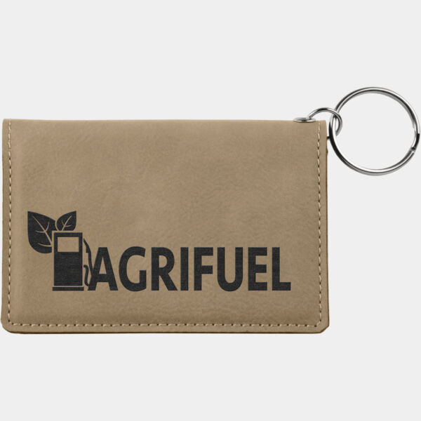 4 1/4" x 3" Laserable Leatherette Keychain ID Holder Thumbnail