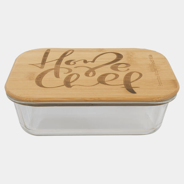 35 oz. Rectangle Glass Container with Lid Thumbnail