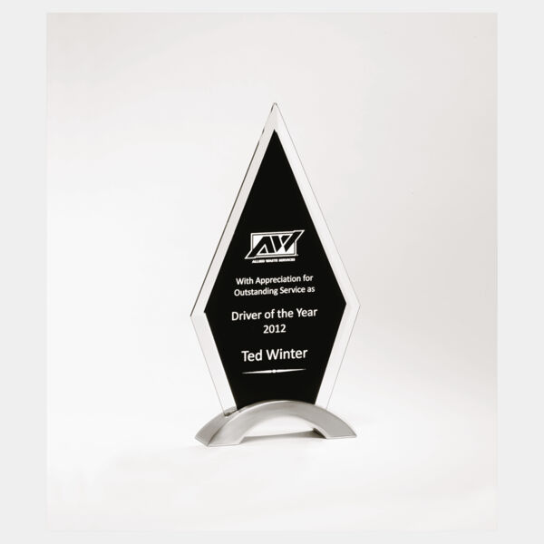 5 1/8"x 9 1/2" Beveled Glass with Silkscreen and Aluminum Accent Base Thumbnail