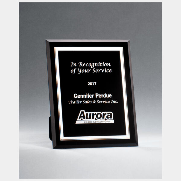 6" x 8" Glass Plaque with Border and Easel Back Thumbnail