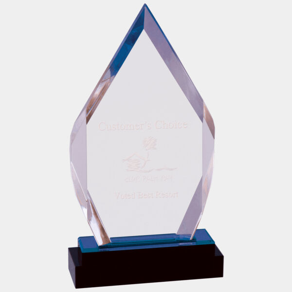9" Fusion Diamond Impress Acrylic with Glass Base Thumbnail