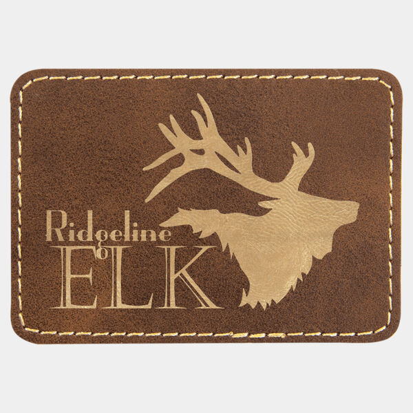 3 1/2" x 2 1/2" Rustic/ Laserable Leatherette Rectangle Patch with Kota Pro Adhesive Thumbnail