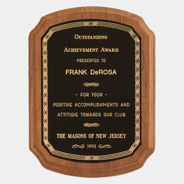 9" x 12" Coventry Series American Plaque with Border Laserable Brass Plate Thumbnail