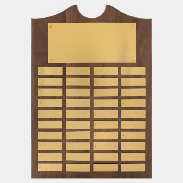 14" x 20"/Plates 7/8" x 2 3/4" American 40 Plate Perpetual Plaque with Brushed Brass Plates Thumbnail