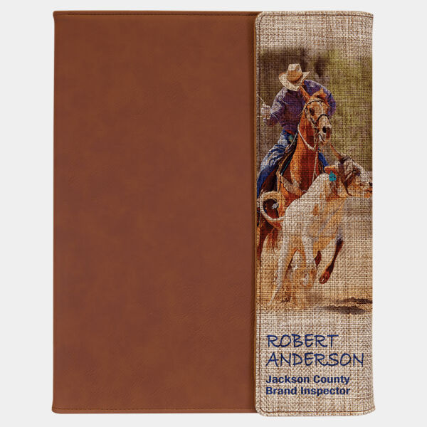 9 1/2" x 12" with Sublimatable Burlap Portfolio with Notepad Thumbnail