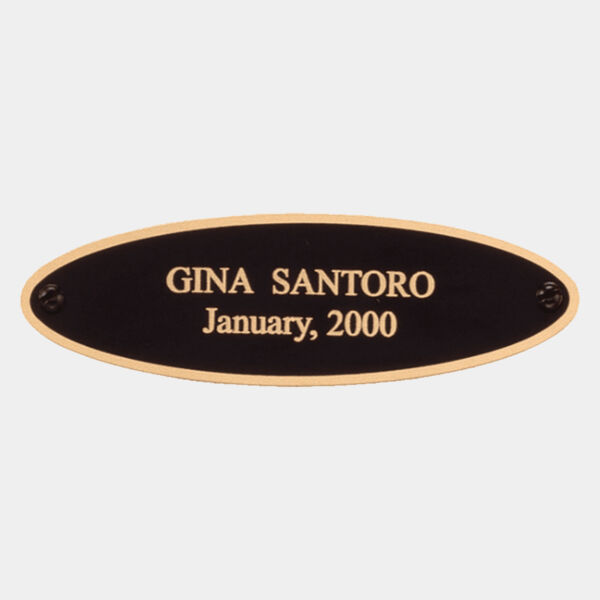 1" x 3 1/4" Laserable Brass Eliptical Plate with Border Thumbnail